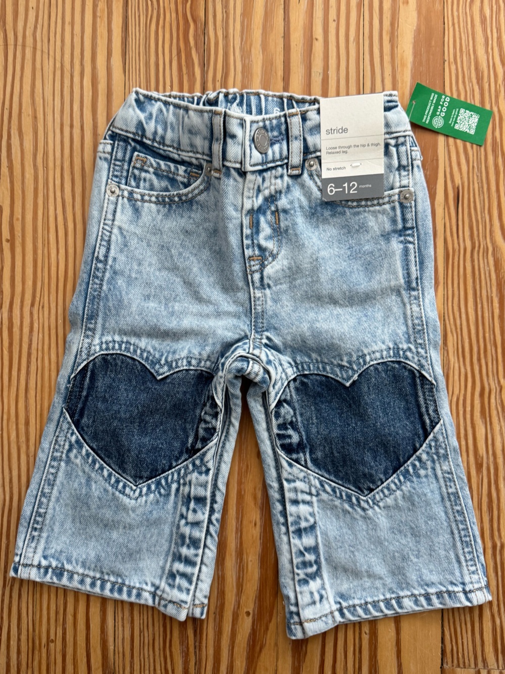 Gap wide leg jeans for toddler, with snaps for easy change, 6-12 months, NEW